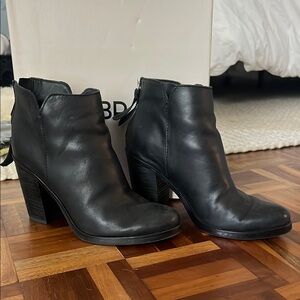 Black Leather Ankle Boots